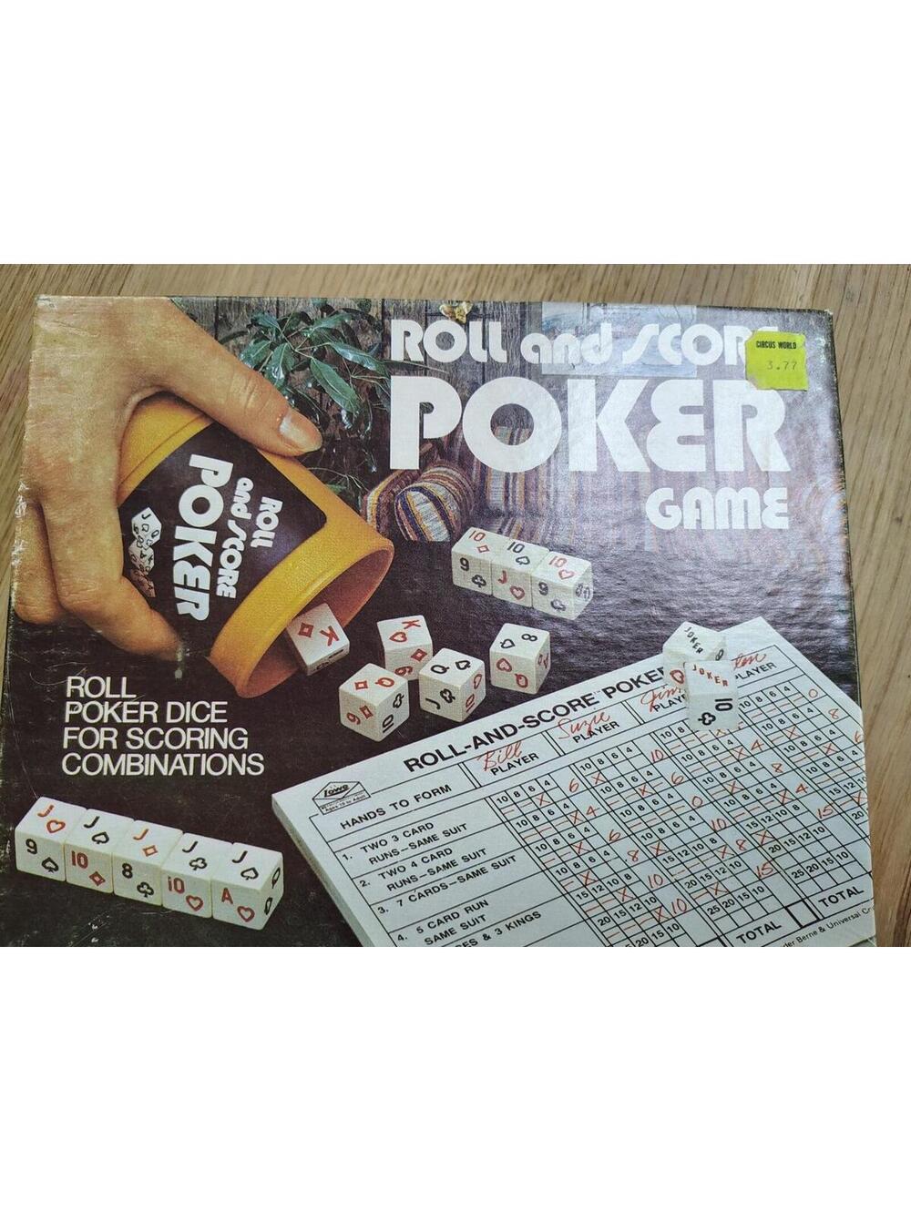 Roll and Score Poker Game Vintage 1977 complete